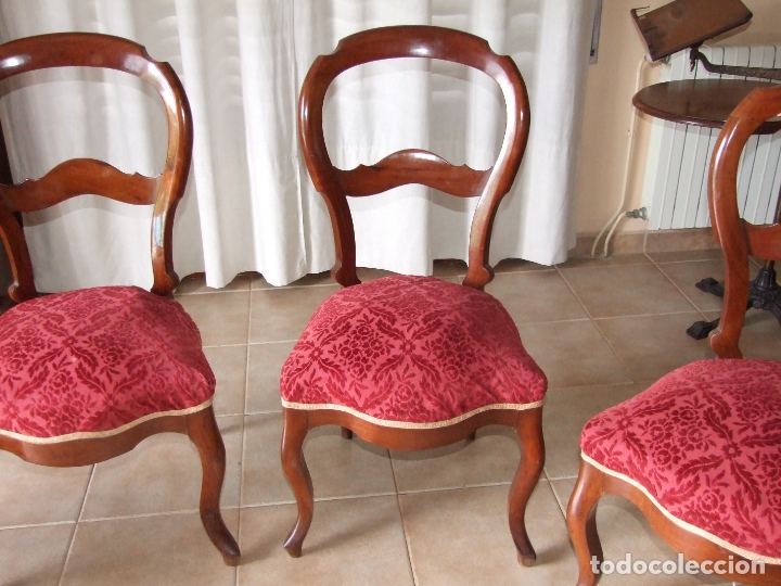 Antig&uuml;edades: 4 SILLAS ISABELINAS DE CAOBA - Foto 4