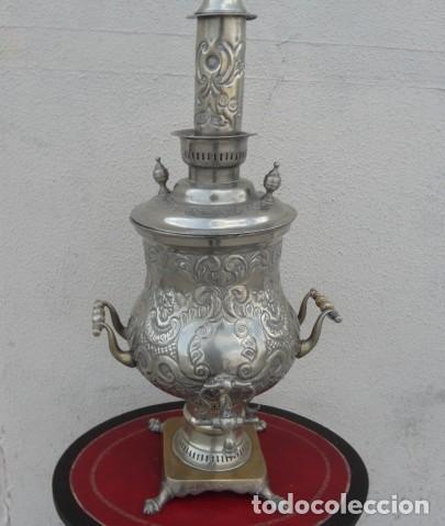 Antig&uuml;edades: Samovar antiguo de metal repujado - Foto 4