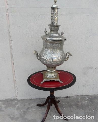 Antig&uuml;edades: Samovar antiguo de metal repujado - Foto 11