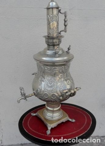 Antig&uuml;edades: Samovar antiguo de metal repujado - Foto 14
