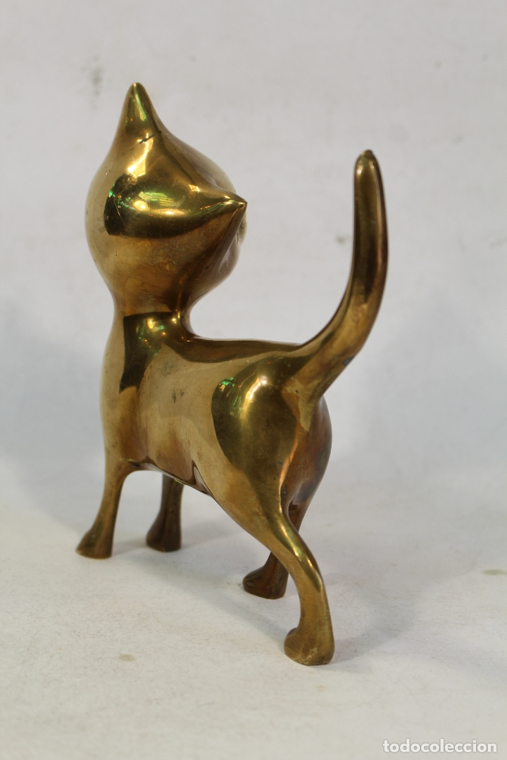 Antig&uuml;edades: figura gato en bronce - Foto 2