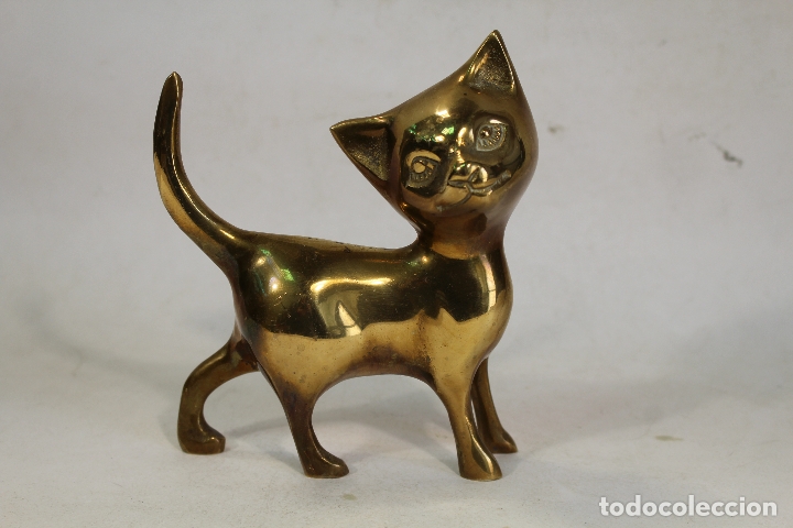 Antig&uuml;edades: figura gato en bronce - Foto 1