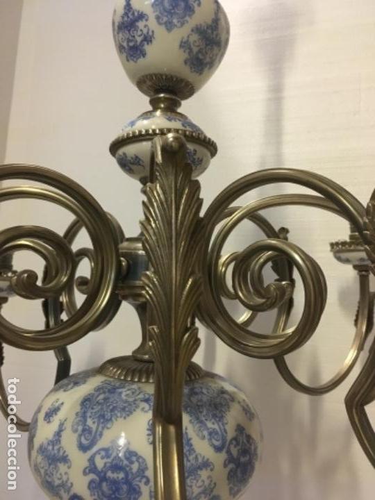 Antig&uuml;edades: Lampara plateada y porcelana - Foto 8