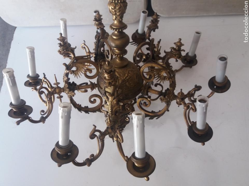 Antig&uuml;edades: Lampara de gas de bronce - Foto 6