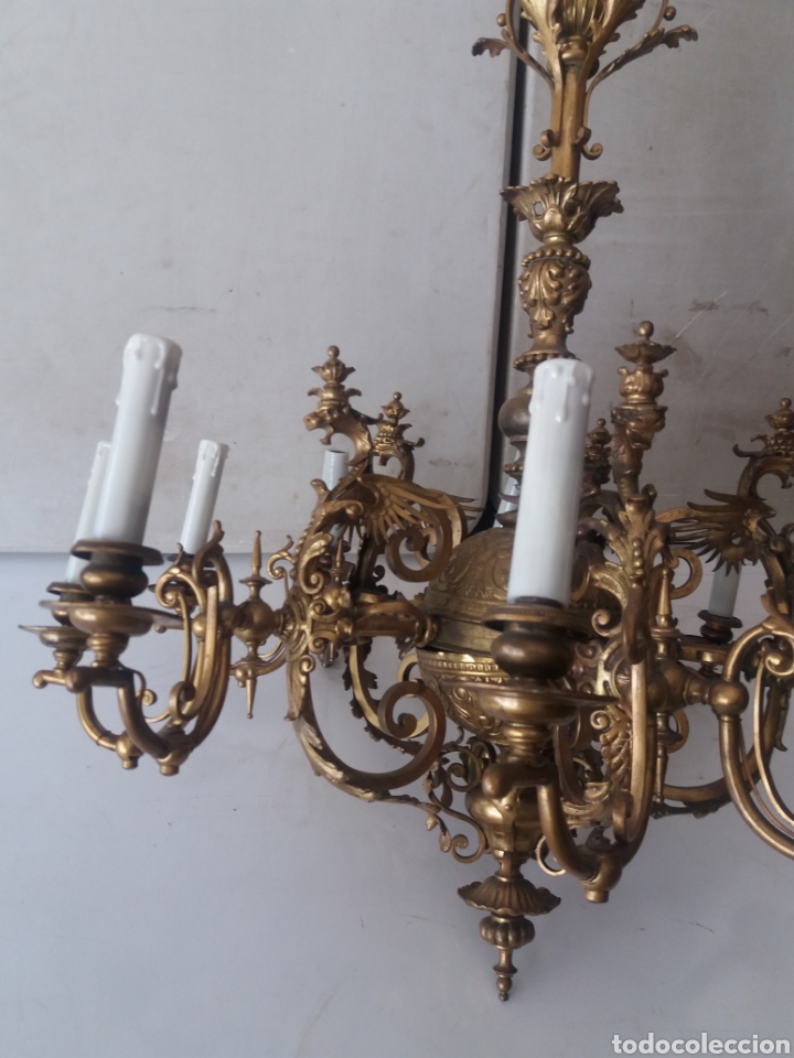 Antig&uuml;edades: Lampara de gas de bronce - Foto 1