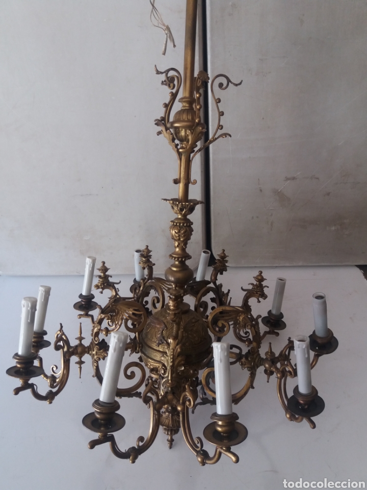 Antig&uuml;edades: Lampara de gas de bronce - Foto 2