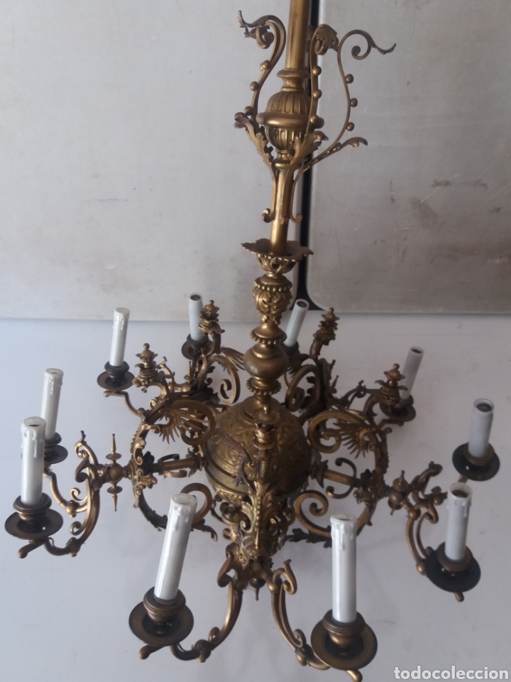 Antig&uuml;edades: Lampara de gas de bronce - Foto 3