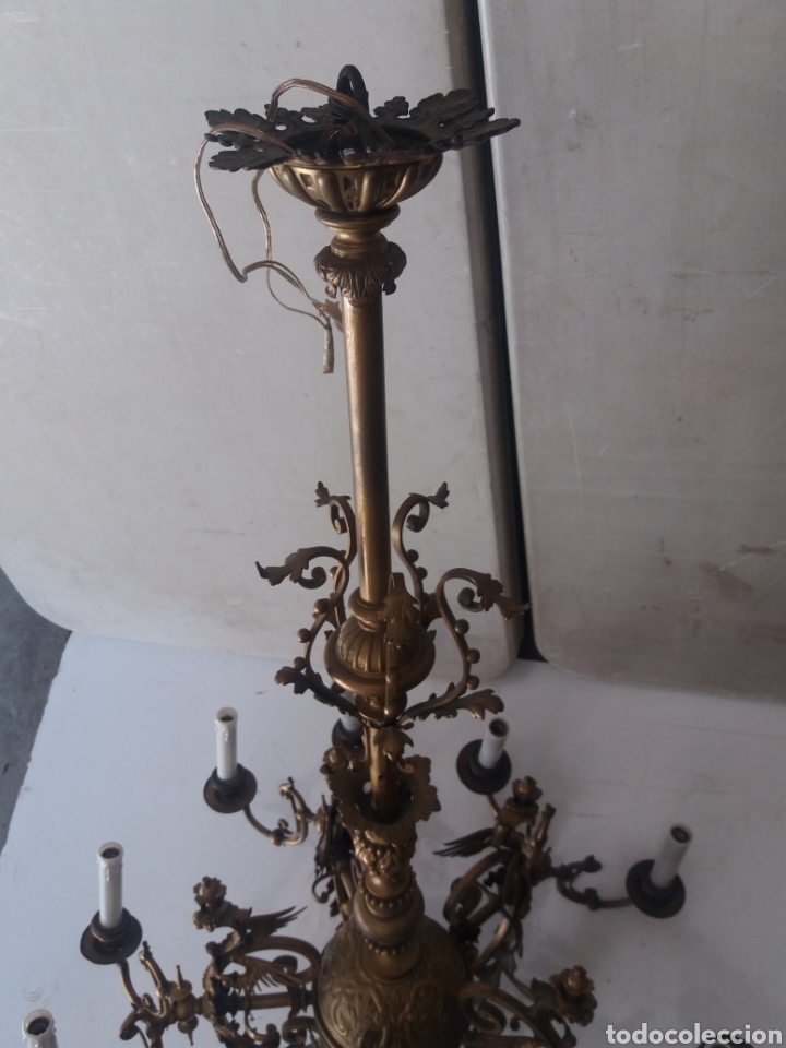 Antig&uuml;edades: Lampara de gas de bronce - Foto 8