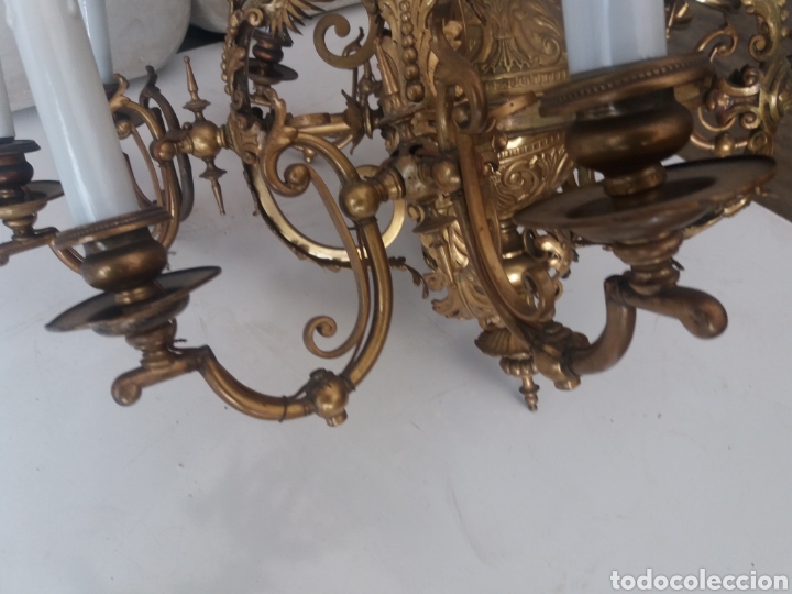 Antig&uuml;edades: Lampara de gas de bronce - Foto 12