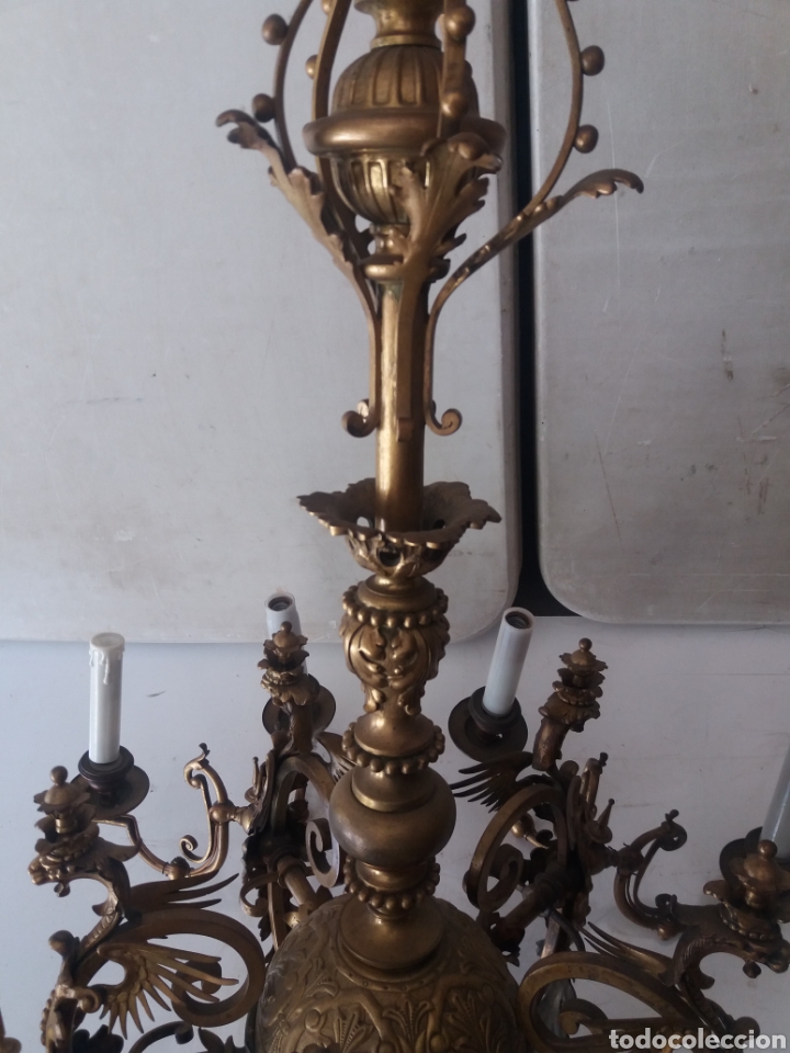 Antig&uuml;edades: Lampara de gas de bronce - Foto 14