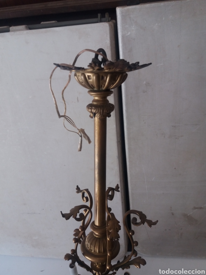 Antig&uuml;edades: Lampara de gas de bronce - Foto 15
