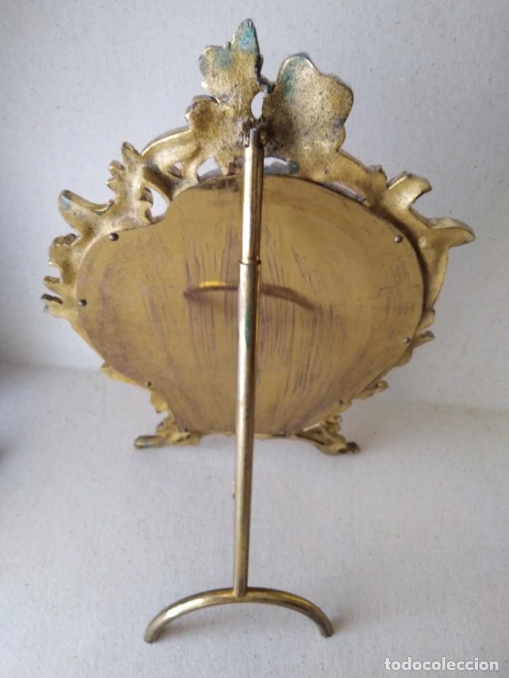 Antig&uuml;edades: Espejo de bronce de mesa 50x30ctms 3000gms - Foto 8