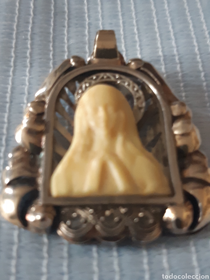 Antig&uuml;edades: MEDALLA DE MARFIL Y PLATA, LAMINADA ORO - Foto 3