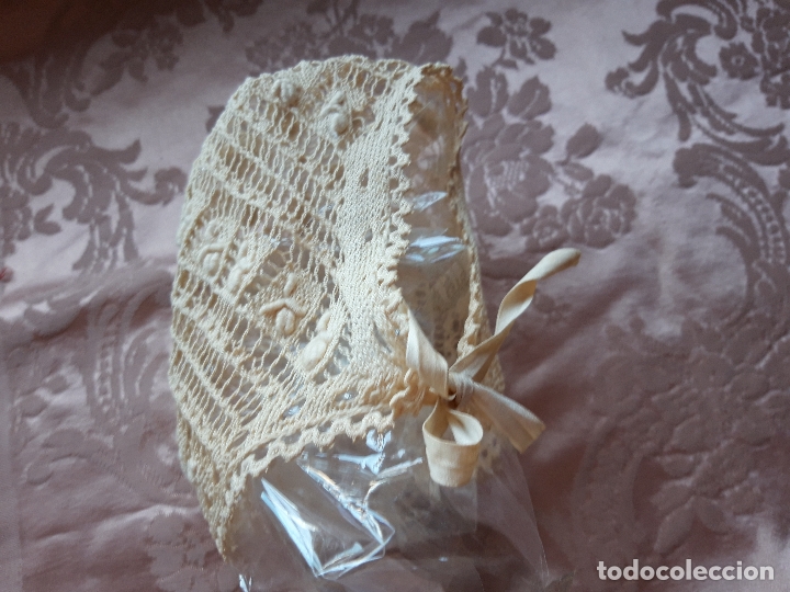 Antig&uuml;edades: Gorro bebe encaje antiguo - Foto 2