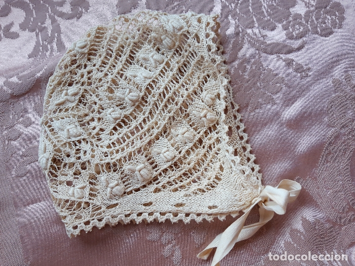 Antig&uuml;edades: Gorro bebe encaje antiguo - Foto 6