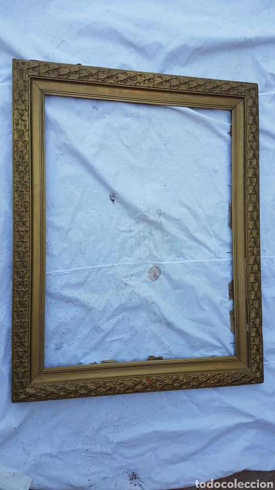 Antig&uuml;edades: Antiguo marco madera policromada dorado - Foto 1