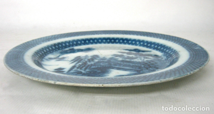 Antig&uuml;edades: Plato Blue Willow s. XVIII - Foto 4