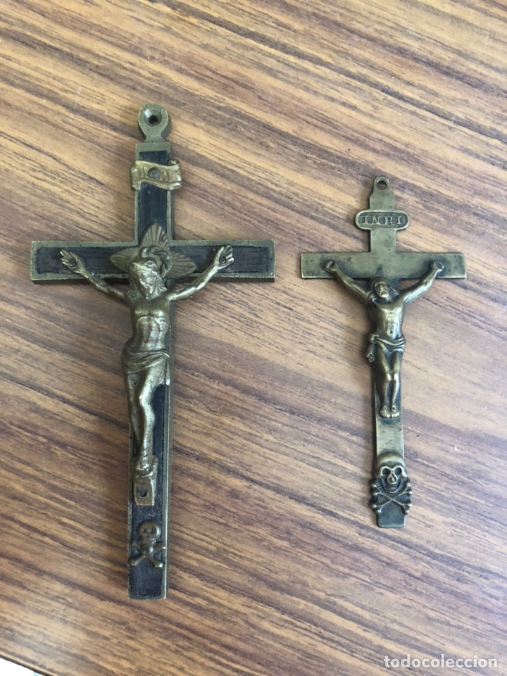 Antig&uuml;edades: CRUCIFIJOS EN BRONCE ANTIGUOS - Foto 1