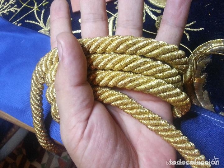 Antig&uuml;edades: 6 METROS CORDON CRISTO TAMA&Ntilde;O NATURAL , GRUESO DORADO ORO CRISTO ATADO SEMANA SANTA CINGULO