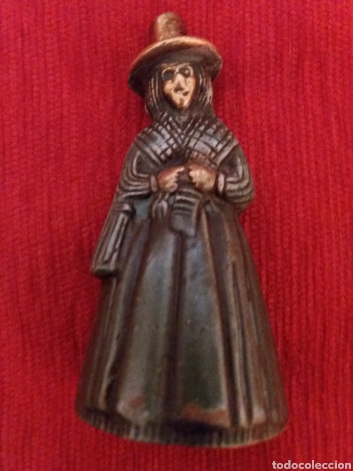 Antig&uuml;edades: CAMPANILLA BRONCE FORMA DE MUJER - Foto 1