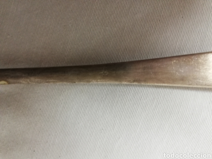Antig&uuml;edades: CUCHARON EN BA&Ntilde;O DE PLATA. PUNZONADA. 27CM. - Foto 4