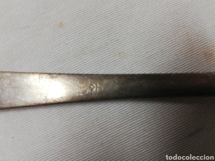 Antig&uuml;edades: CUCHARON EN BA&Ntilde;O DE PLATA. PUNZONADA. 27CM. - Foto 8