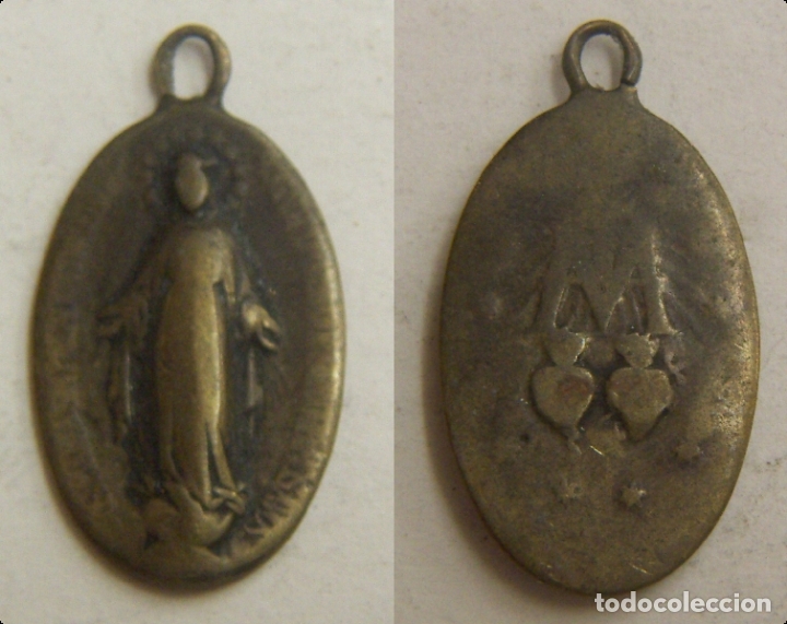 Antig&uuml;edades: VIEJA MEDALLA RELIGIOSA DE BRONCE - Foto 1