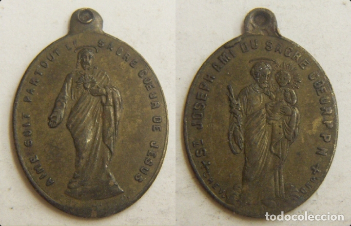 Antig&uuml;edades: VIEJA MEDALLA RELIGIOSA DE BRONCE - Foto 1
