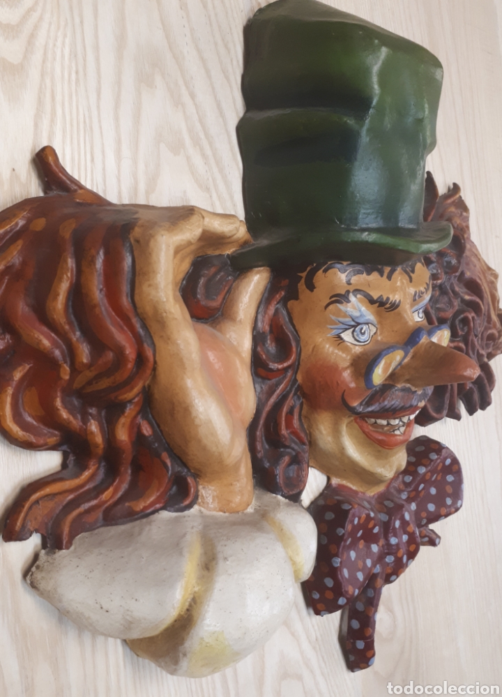 Antig&uuml;edades: Gran m&aacute;scara papel mache - Foto 4
