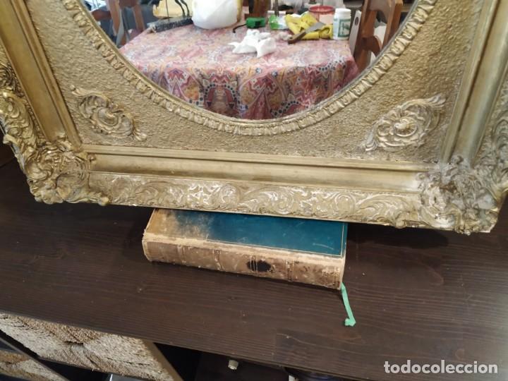 Antig&uuml;edades: ANTIGUO ESPEJO DORADO MADERA Y ESTUCO. - Foto 3