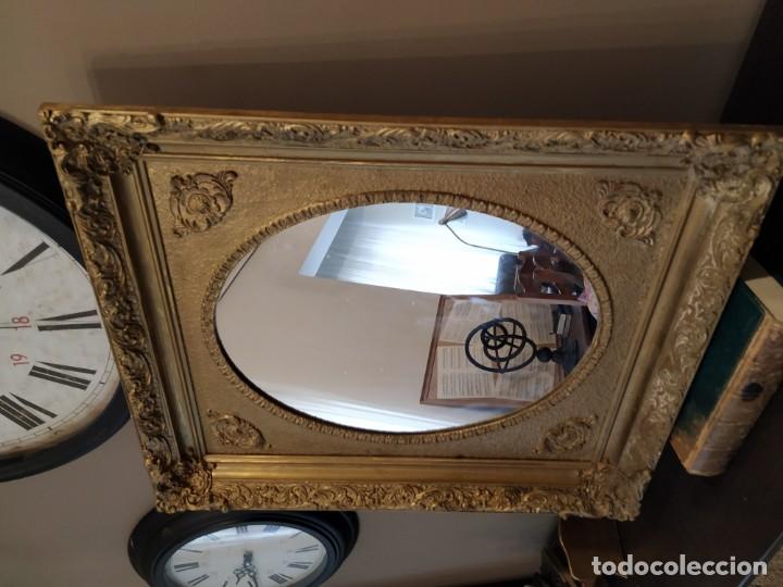 Antig&uuml;edades: ANTIGUO ESPEJO DORADO MADERA Y ESTUCO. - Foto 5
