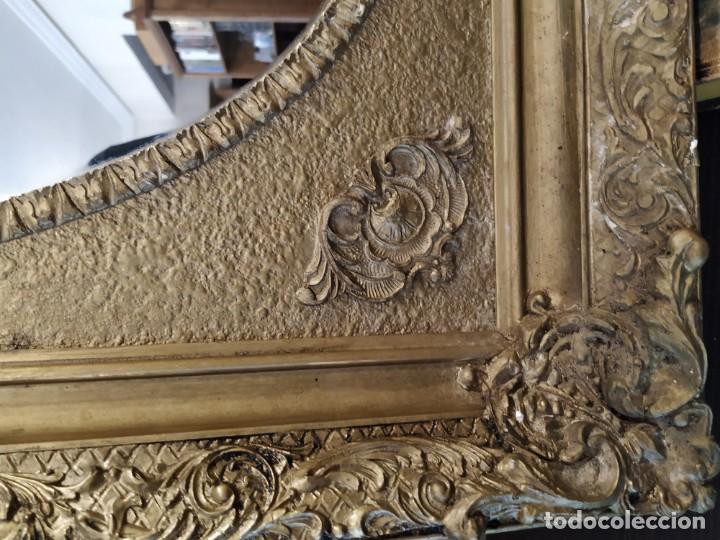 Antig&uuml;edades: ANTIGUO ESPEJO DORADO MADERA Y ESTUCO. - Foto 9