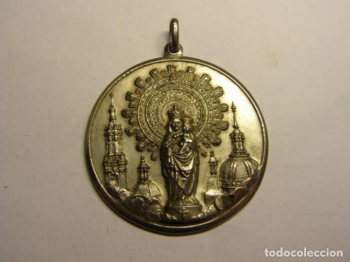 Antig&uuml;edades: Medalla religiosa de la Virgen del Pilar. - Foto 1
