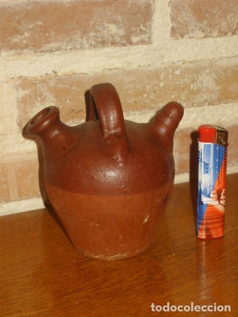 Antig&uuml;edades: PEQUE&Ntilde;O BOTIJO DE BARRO ESMALTADO. - Foto 1