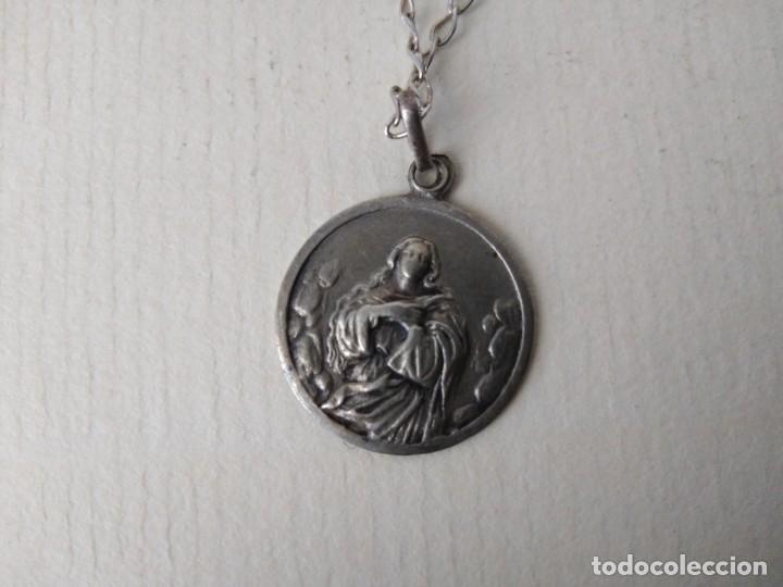 Antig&uuml;edades: Cruz medalla y cadena plata 925 - Foto 5