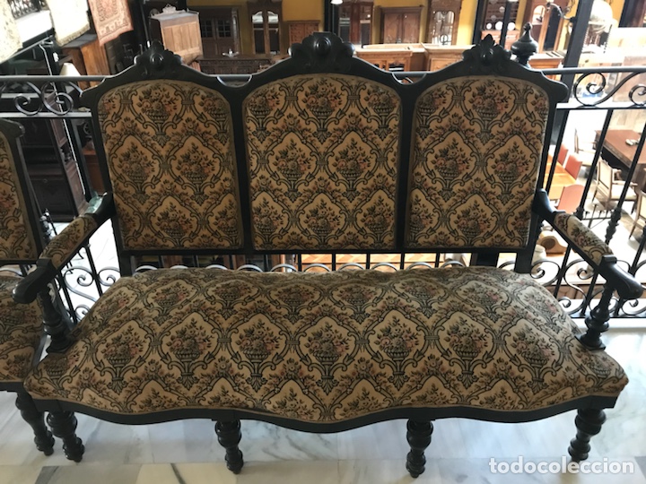 Antig&uuml;edades: Sofa y sillas Isabelino. R 6337 - Foto 2