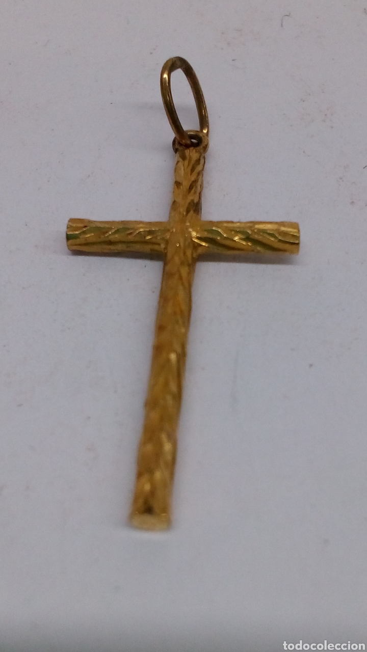 Antig&uuml;edades: Cruz de bisuter&iacute;a chapada oro - Foto 1
