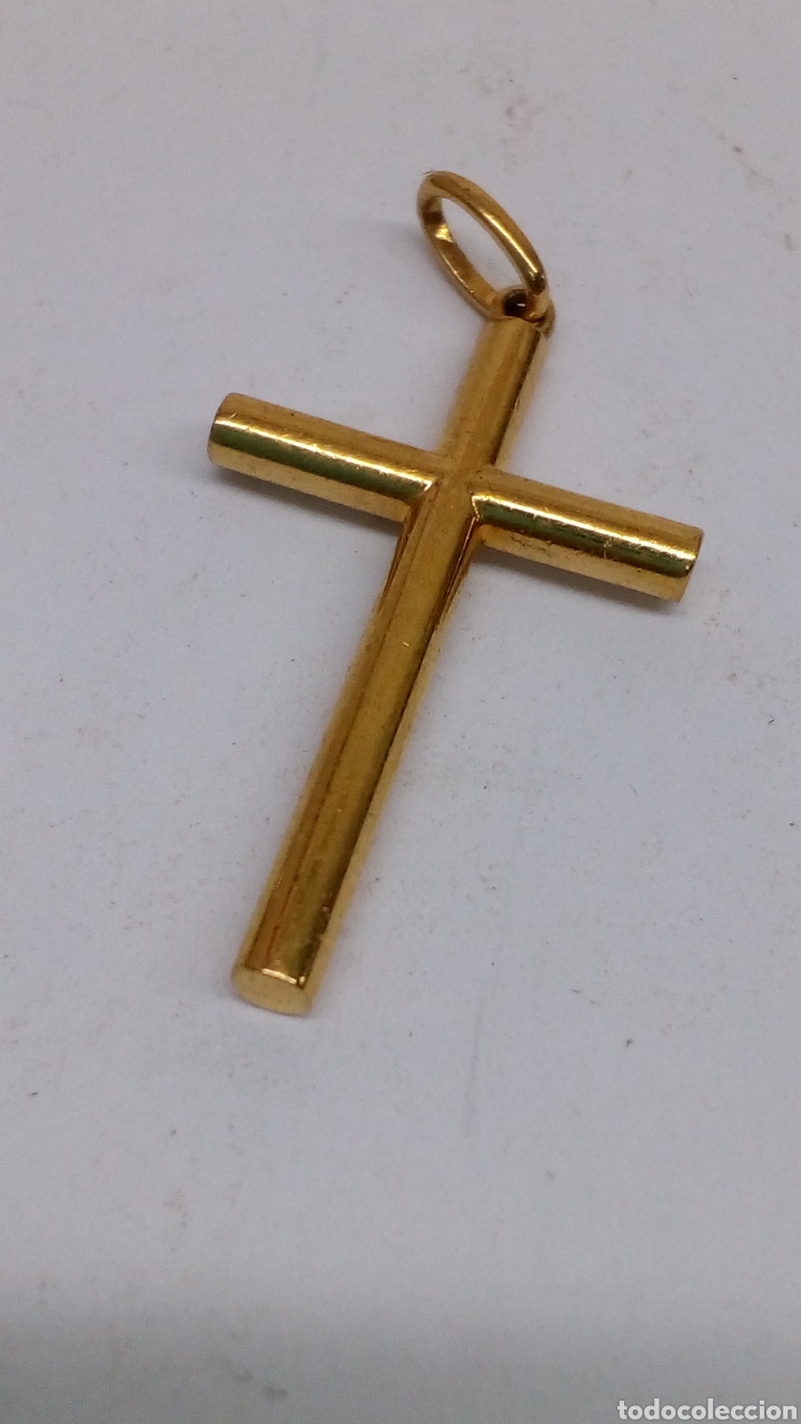 Antig&uuml;edades: Cruz de bisuter&iacute;a chapada oro - Foto 1