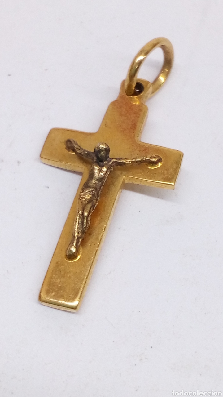 Antig&uuml;edades: Cruz de bisuter&iacute;a chapada oro - Foto 1