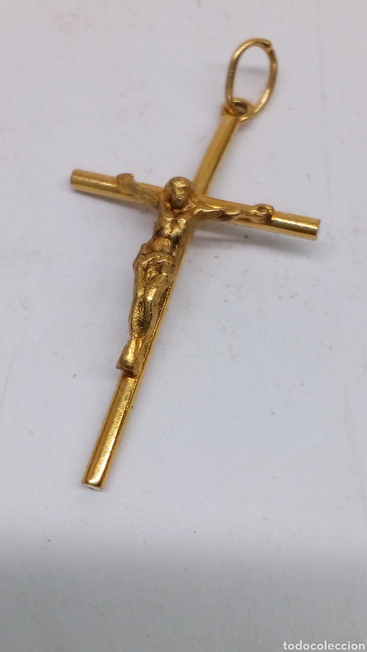 Antig&uuml;edades: Cruz de bisuter&iacute;a chapada oro - Foto 1