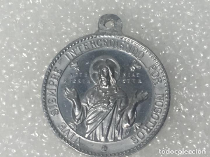 Antig&uuml;edades: Original antigua medalla coraz&oacute;n Jes&uacute;s - Foto 1