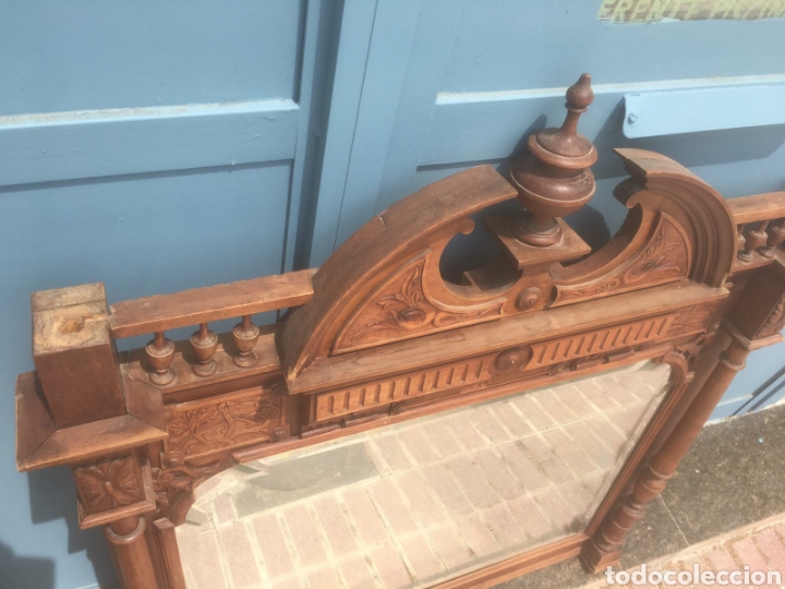 Antig&uuml;edades: ESPEJO MADERA MACIZA TALLADO - Foto 5
