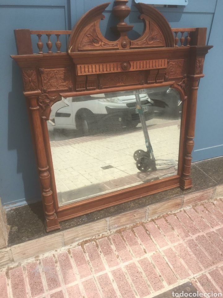 Antig&uuml;edades: ESPEJO MADERA MACIZA TALLADO - Foto 10
