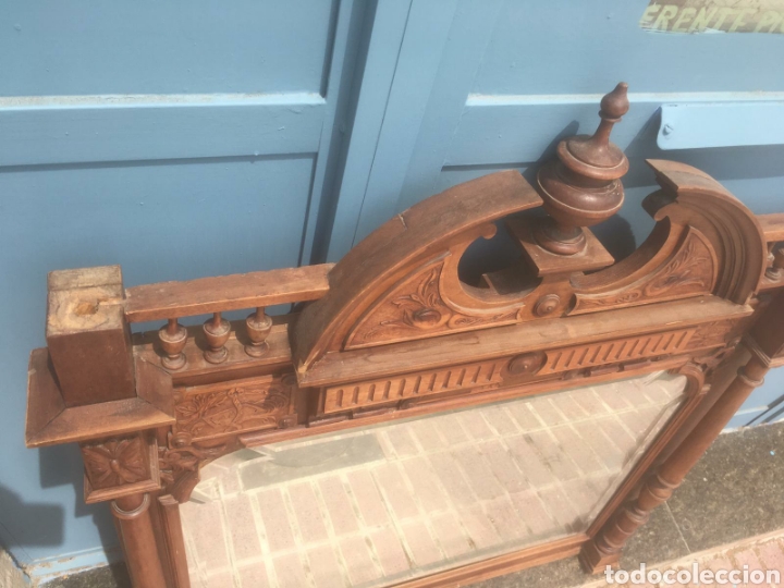 Antig&uuml;edades: ESPEJO MADERA MACIZA TALLADO - Foto 12