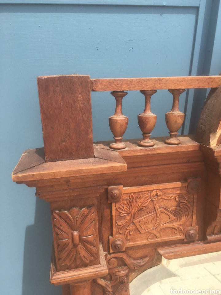 Antig&uuml;edades: ESPEJO MADERA MACIZA TALLADO - Foto 13