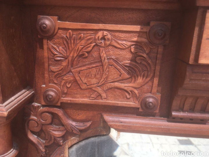 Antig&uuml;edades: ESPEJO MADERA MACIZA TALLADO - Foto 14