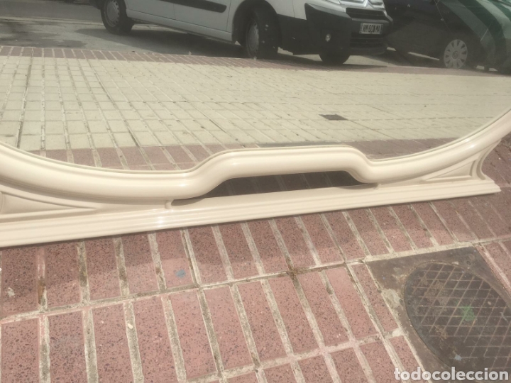 Antig&uuml;edades: ESPEJO BLANCO OVALADO - Foto 2