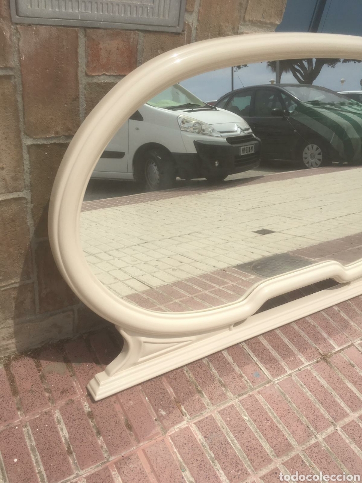 Antig&uuml;edades: ESPEJO BLANCO OVALADO - Foto 3