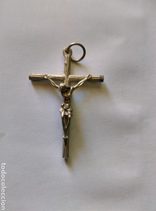 Antigüedades: Cruz crucifijo Cristo Jesús medalla - Foto 2 - 170943272