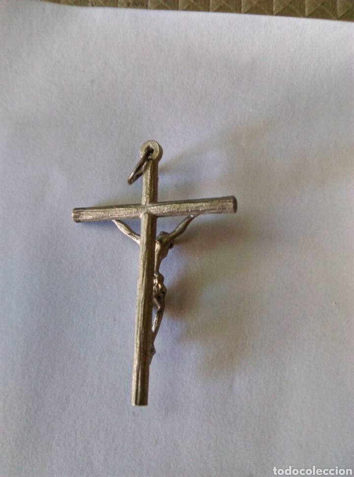 Antigüedades: Cruz crucifijo Cristo Jesús medalla - Foto 3 - 170943272
